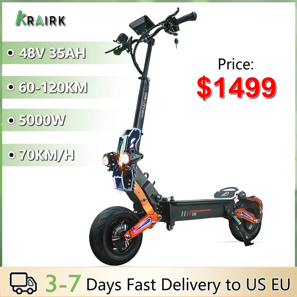 

D5 5000W Dual Motor Electric Scooter 48V 35AH 70km/h Max Speed City Road eScooter for Adults 120km Long Range Electric Scooter