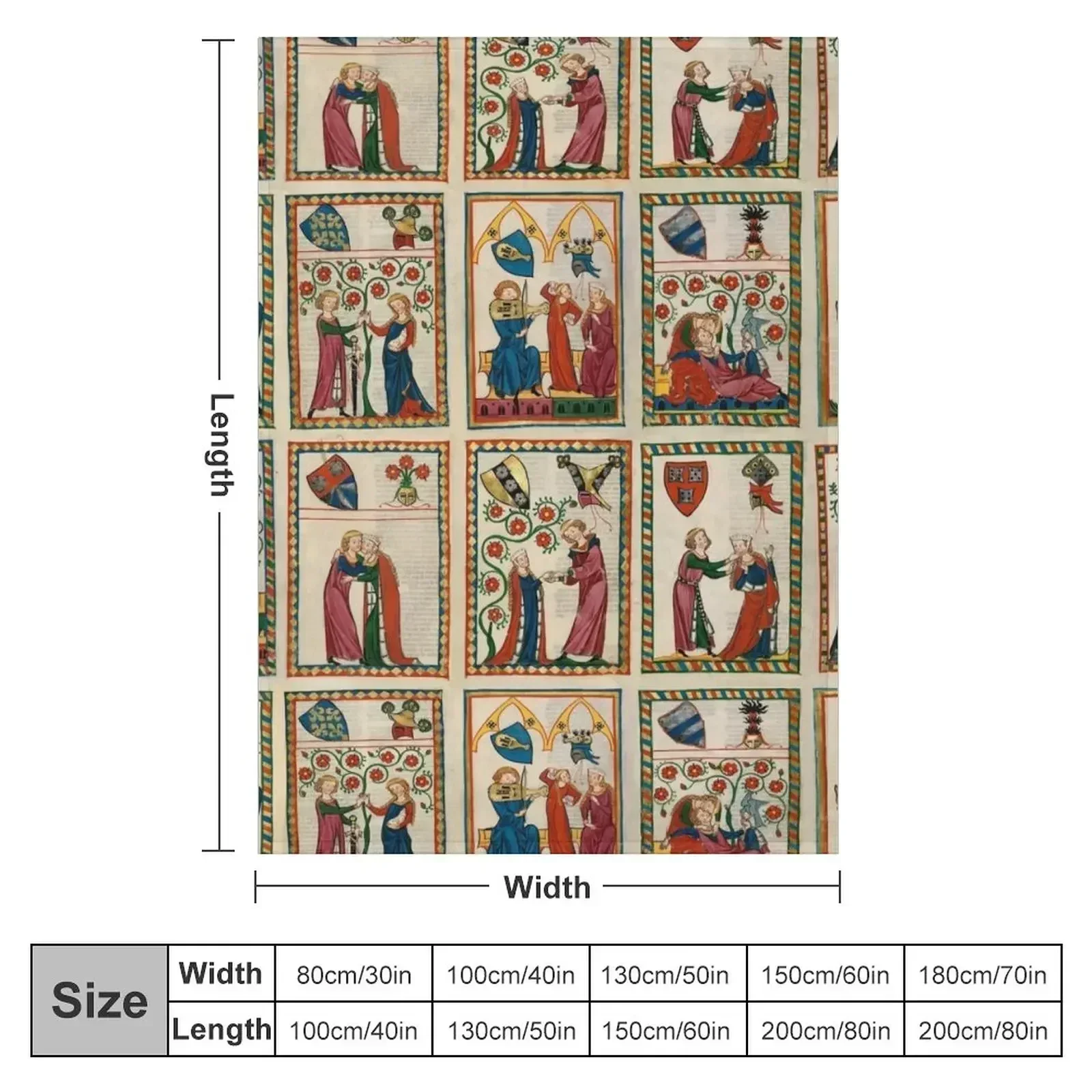 Codex Manesse Throw Blanket Retros Sleeping Bag Soft Beds Luxury Brand Thermals For Travel Decorative Sofa Blankets