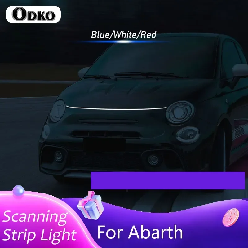 

DRL Car LED Hood Light Strip For Abarth 124 spider 500 500c 695 695c 595 Daytime Running Lights Start Scanning Lamp Accessories