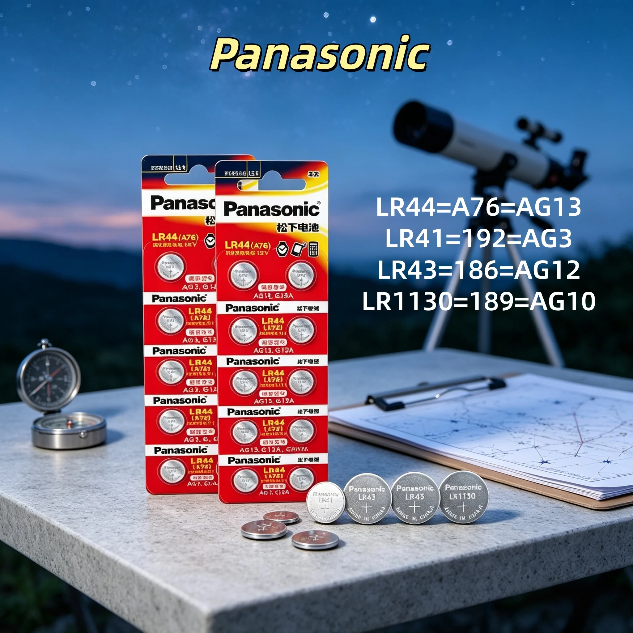 10 Piece Panasonic LR44 LR41 LR1130 LR43 AG13 AG10 189 L1154 A76 357A 186 AG12 LR44 For Toy Lamp AG13 Batteria For Watch Clock