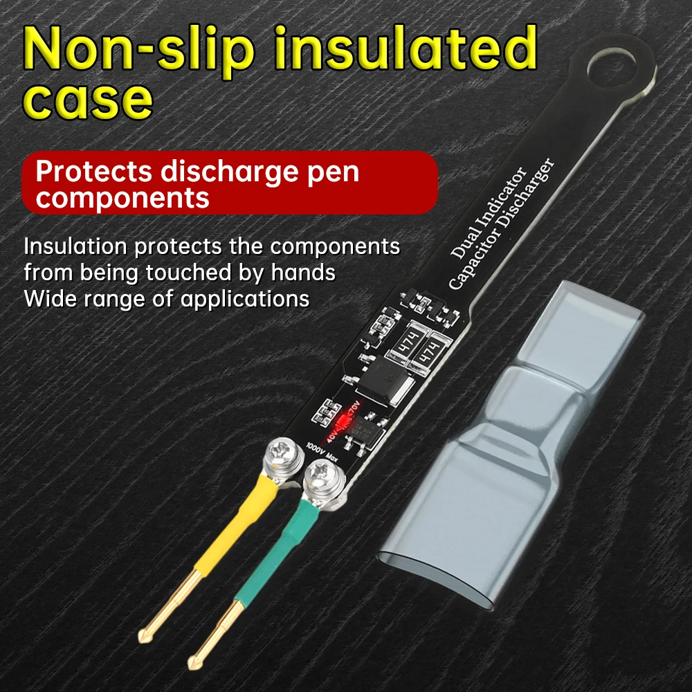 Penna di scarico condensatore 1000UF Interruttore 1000V Strumento di protezione da scarica per riparazione alimentatore con doppio LED