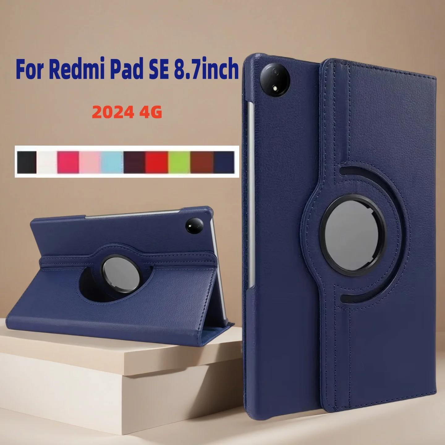 For Xiaomi Redmi Pad SE 8 7 Case 360° Rotating Stand Auto Sleep/Wake Cover for Redmi pad SE 8.7 Tablet Cases Xiaomi Pad SE 2024