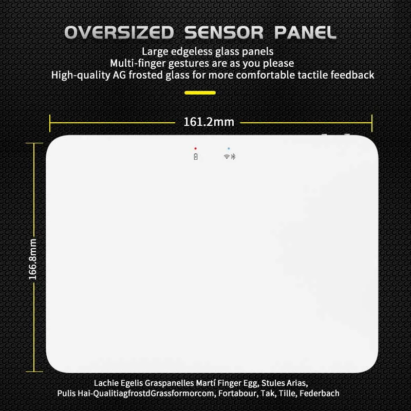 Mouse touchpad sem fio tri-mode portátil bluetooth para win/mac/ios fino multi-função gestos trackpad recarregável sem fio