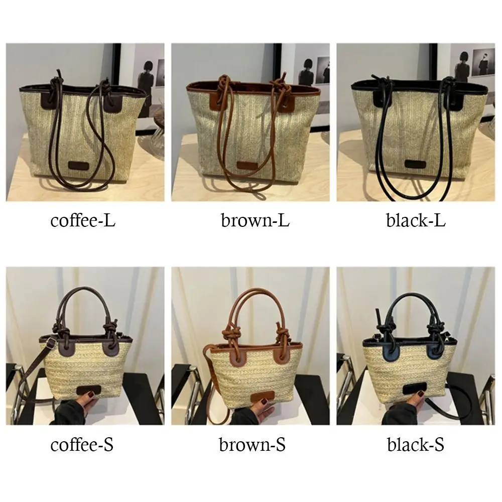 Fashion Woven Shoulder Bag Rattan Handmade Braid Tote Bags Large Capacity Big Handbags for Summer Beach