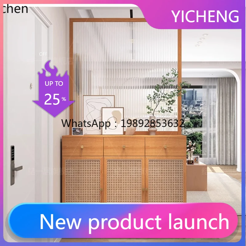 

LYY entrance entrance rattan shoe cabinet locker integrated household living room screen partition cabinet