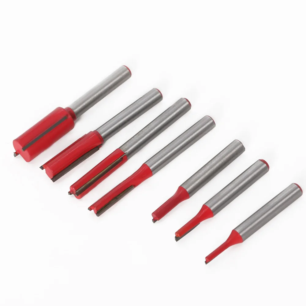 XUHAN 6Mm Chuôi Thẳng Hơi Hợp Kim Vonfram Đơn Đôi Sáo Router Bit Phay Gỗ Cắt Cho Đồ Gỗ Dụng Cụ