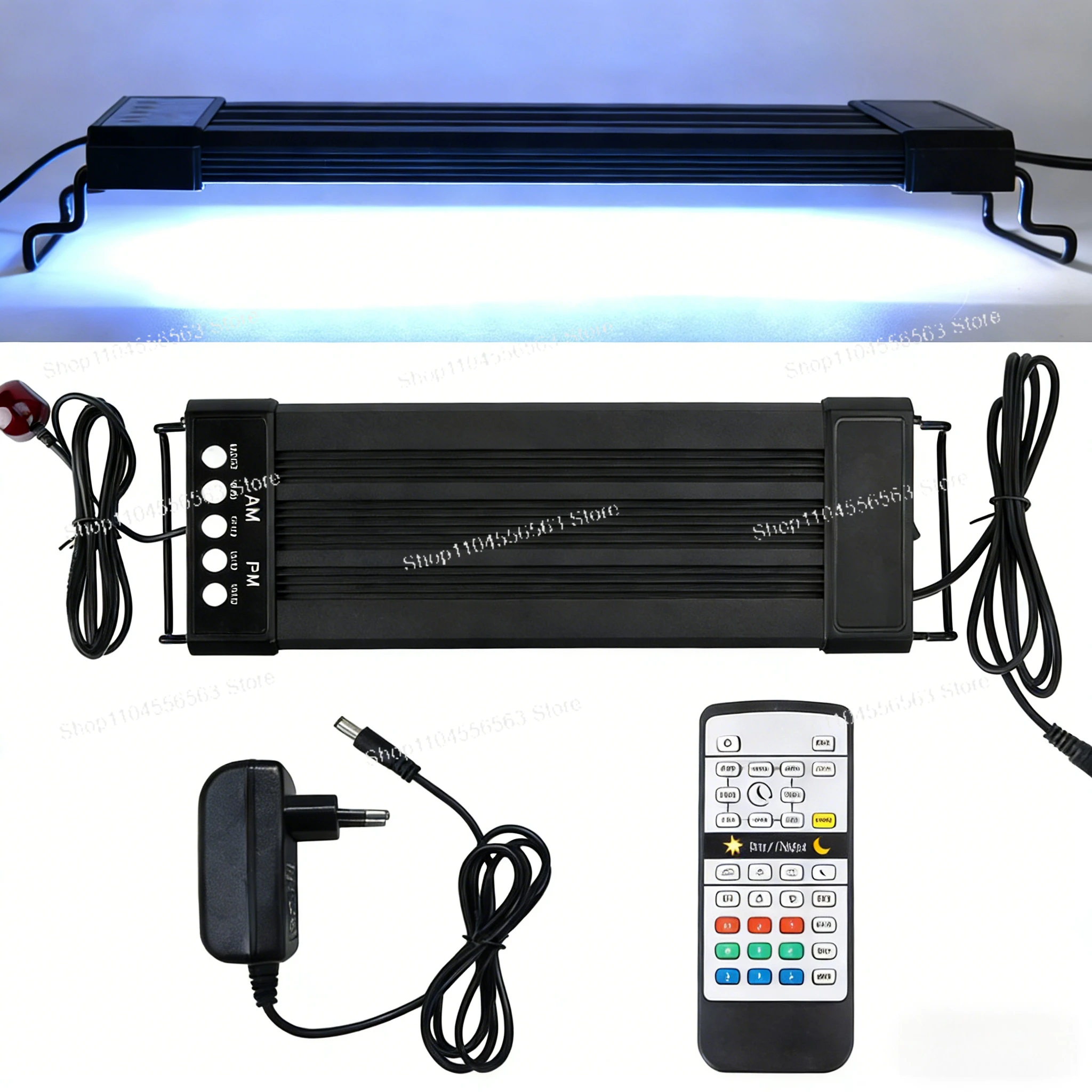 RGBW Full Spectrum LED Aquarium Light, 24H Sunrise Sunset Simulation with Remote Control for Coral Reef and Planted Tanks
