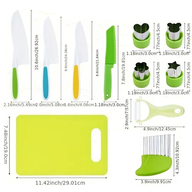 Kids Cooking Cutter Set Kids Knife Toddler Plastic Fruit Knives Children DIY Peeler Tools Kitchen Accessories