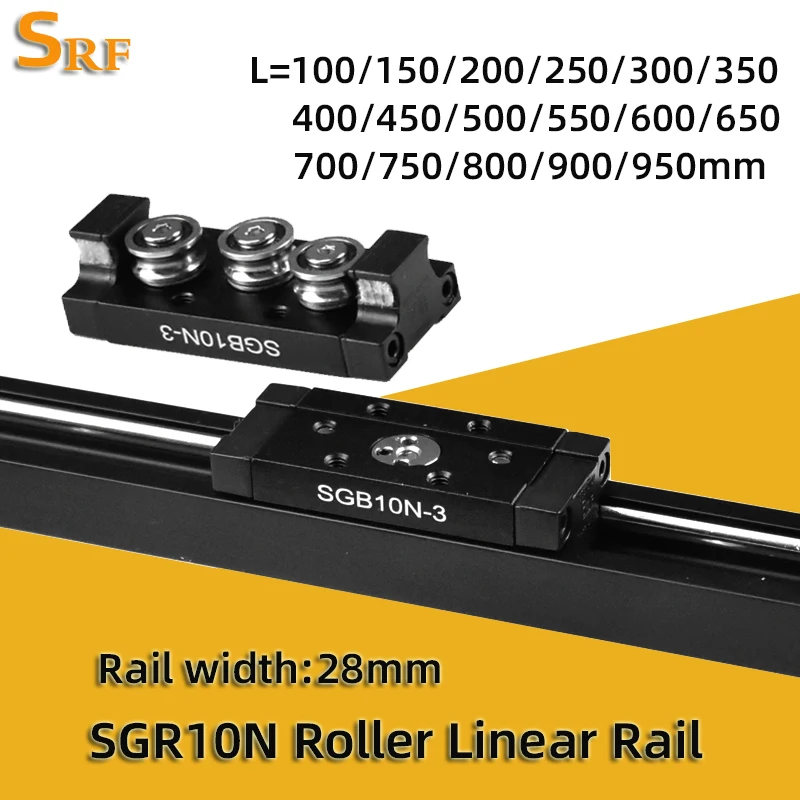 Black built-in dual-axis linear guide 28mm SGR10 slide rail SGB10 block optical axis photography track woodworking machinery