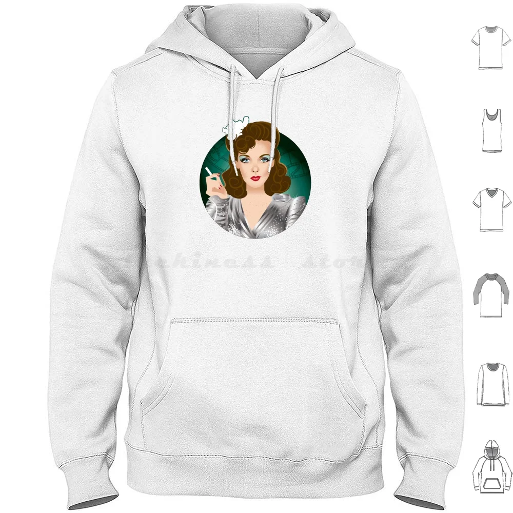 Ida Lupino Hoodie Baumwolle Langarm Alejandro Mogollo Art Alemogolloart Alejandromogolloart feministische Ikone Trailblazer