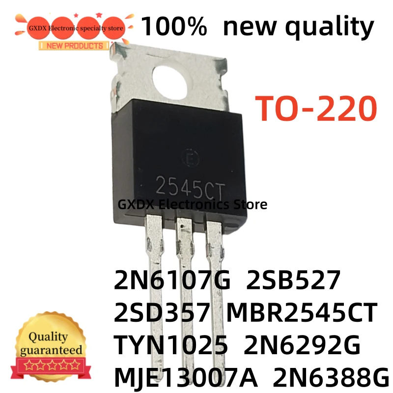 10-20Uds NEW 2N6107G 2N6107 MBR2545CT MBR2545 2SD357 D357 2SB527 B527 TYN1025RG TYN1025 MJE13007A 13007A 2N6388G 2N6292G TO-220
