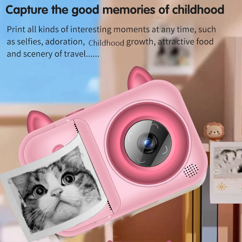 High-Definition Dual-Camera Instant Print Camera with a 2.4-Inch Large Screen, Featuring a Battery for Long-Lasting Use,