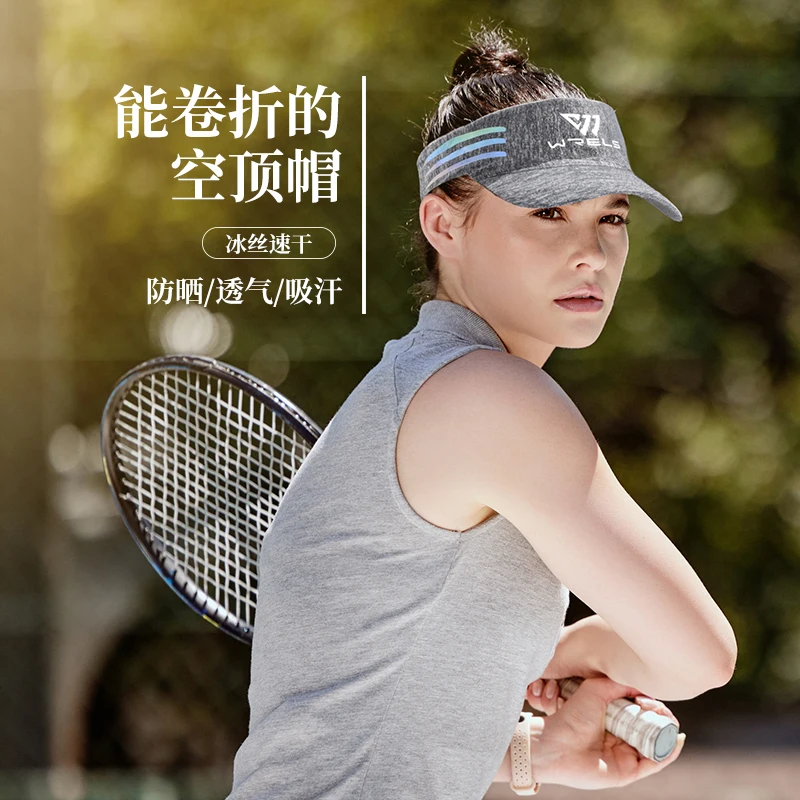 WRELS Sport Sunshade Empty Top Hat Portable Sweat Absorb Sunscreen Cap Breathable Sun Outdoor Sports Running Quick Dry Visor Hat