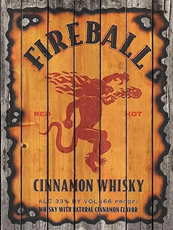 Tin Sign Fireball Distressed Retro Metal Vintage For Plaque Poster Cafe Wall Art Gift Signage es