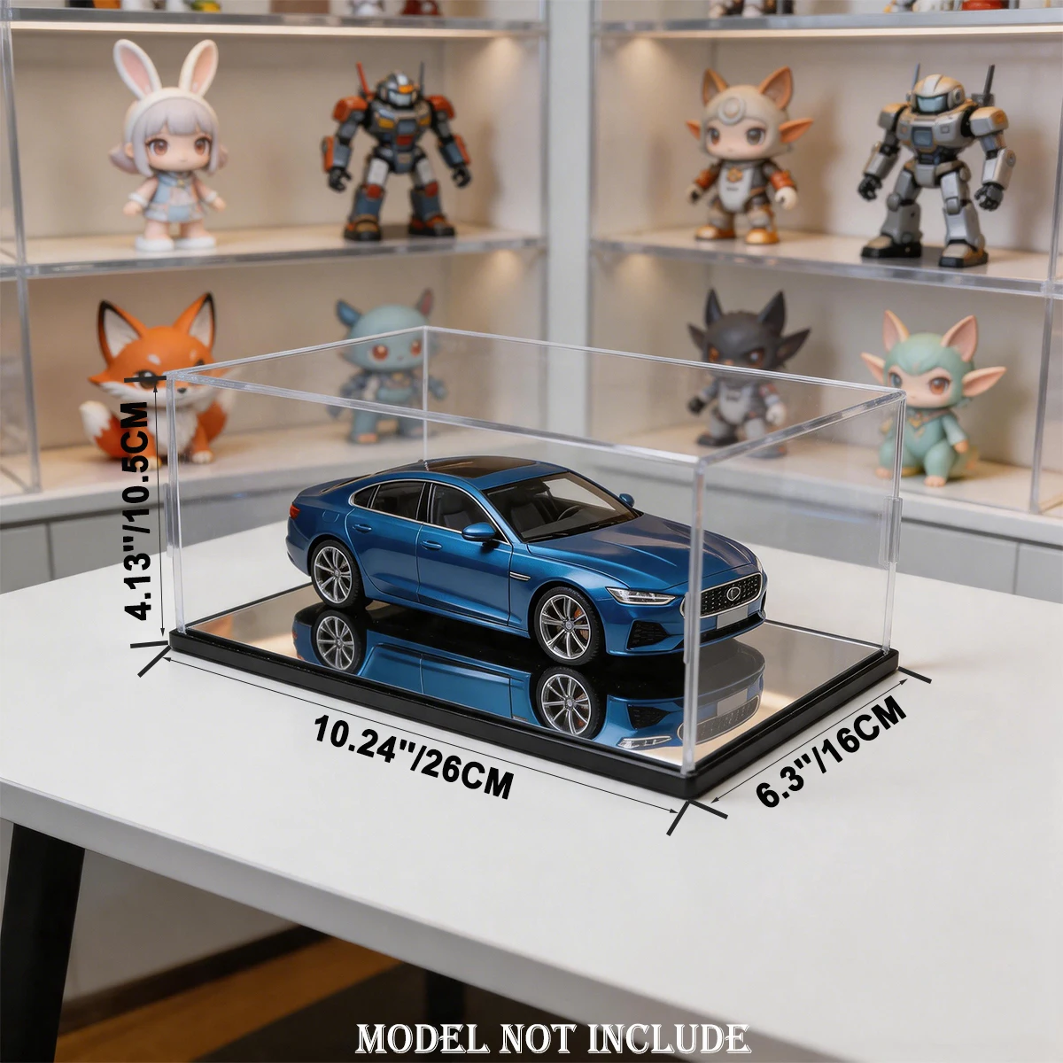 1:24 /1:32 Acrylic Car Model Display Case; Acrylic Car Model Display Case Base with a Mirror Effect