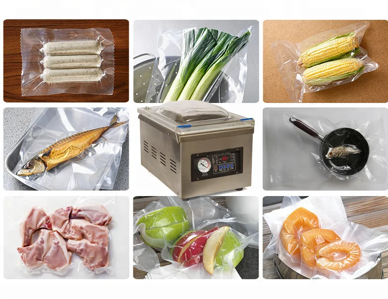 Hot sale table top Commercial aluminum foil single chamber clothes food vacuum sealer packaging machine with cheap price