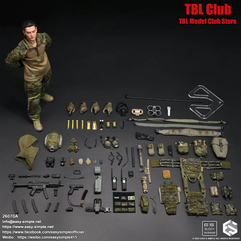 1/6 Scale Unmanned Aerial Vehicle Combat Operator 12-inch Full Set Action Figure Soldier Collections Easy&Simple ES 26070A