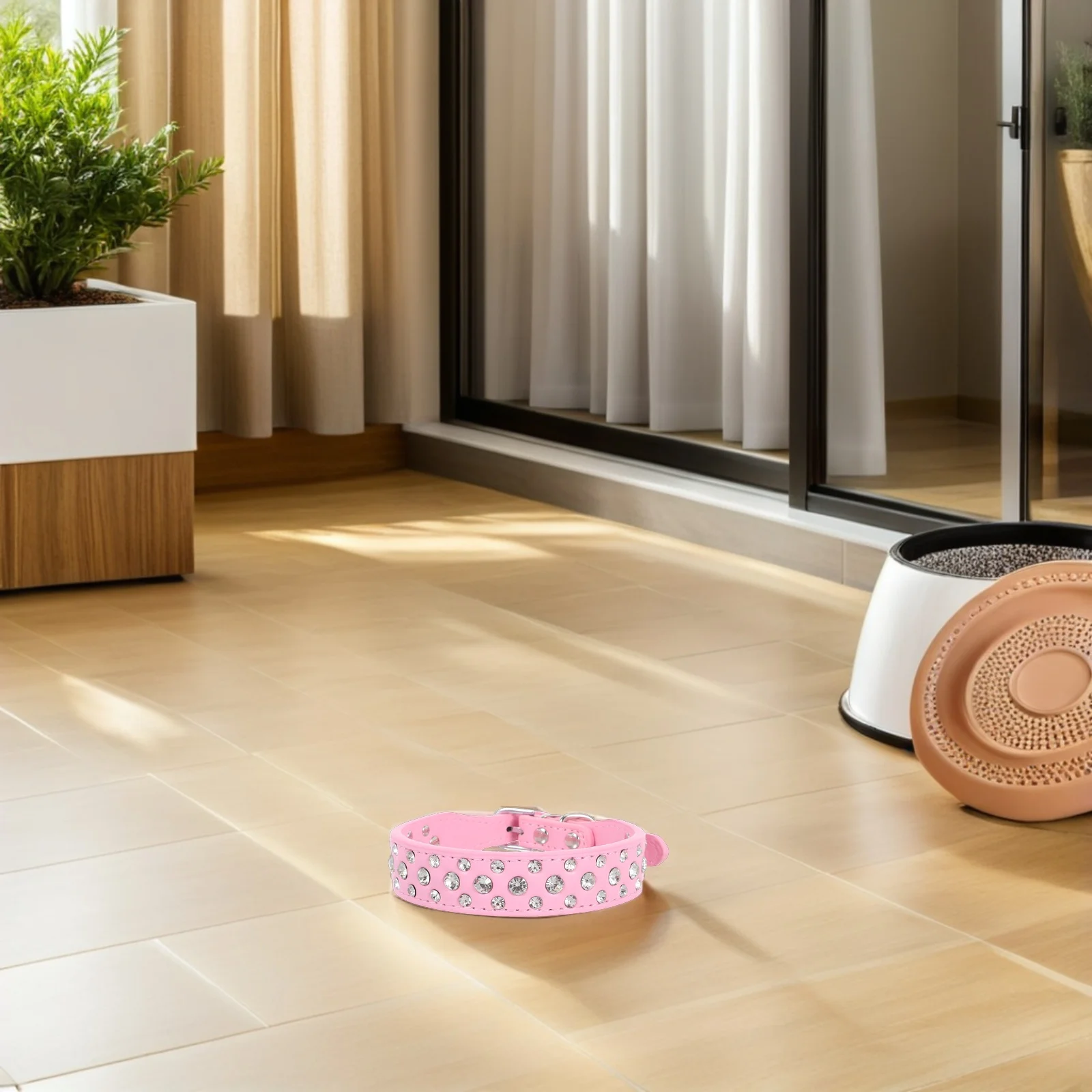 

Pet Rhinestone Collar Adjustable Sparkly Dog Jewelry For Small Medium Female Dogs Bling Crystal Necklace Durable