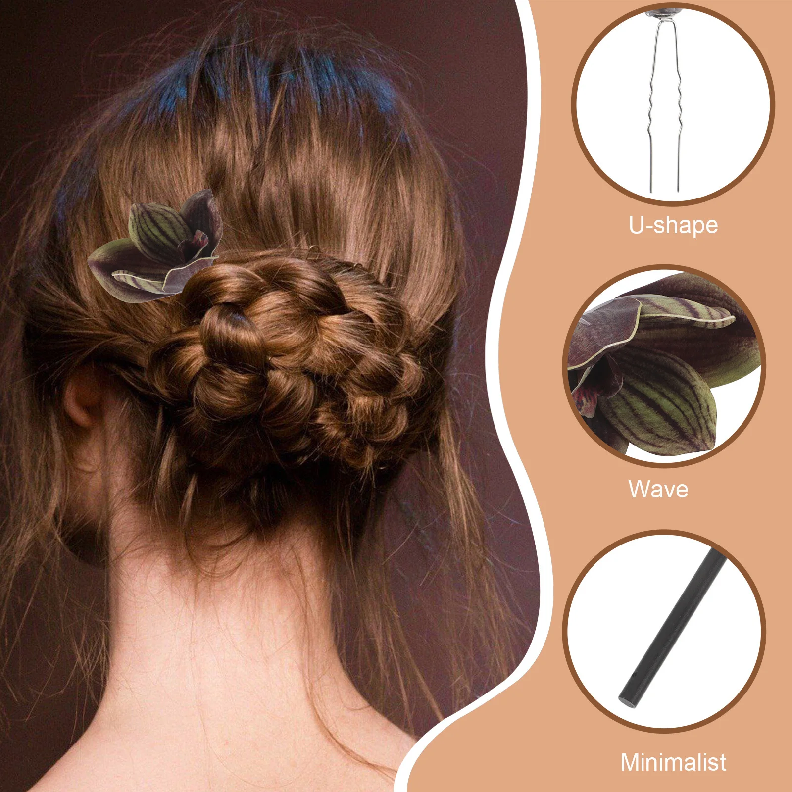 Braut Haar Blumen Blumen Accessoires Orchidee Clips für Haarnadel Hochzeit Dekor Essstäbchen Gabeln