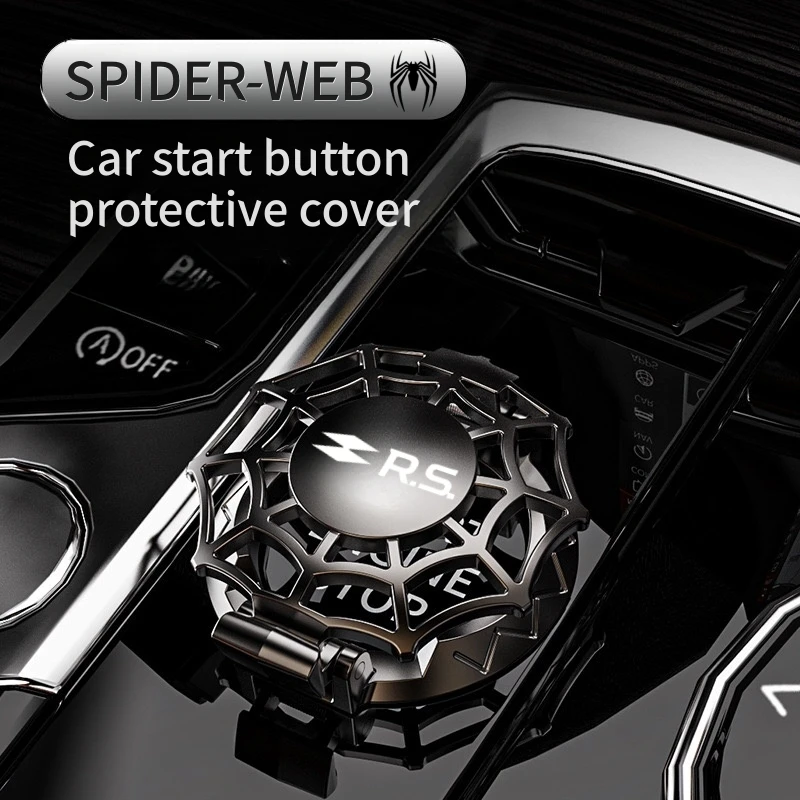 

Car one-button start protective cover button Spider Web decoration For Renault RS Clio Scenic Logan Megane Koleos Sandero Safran