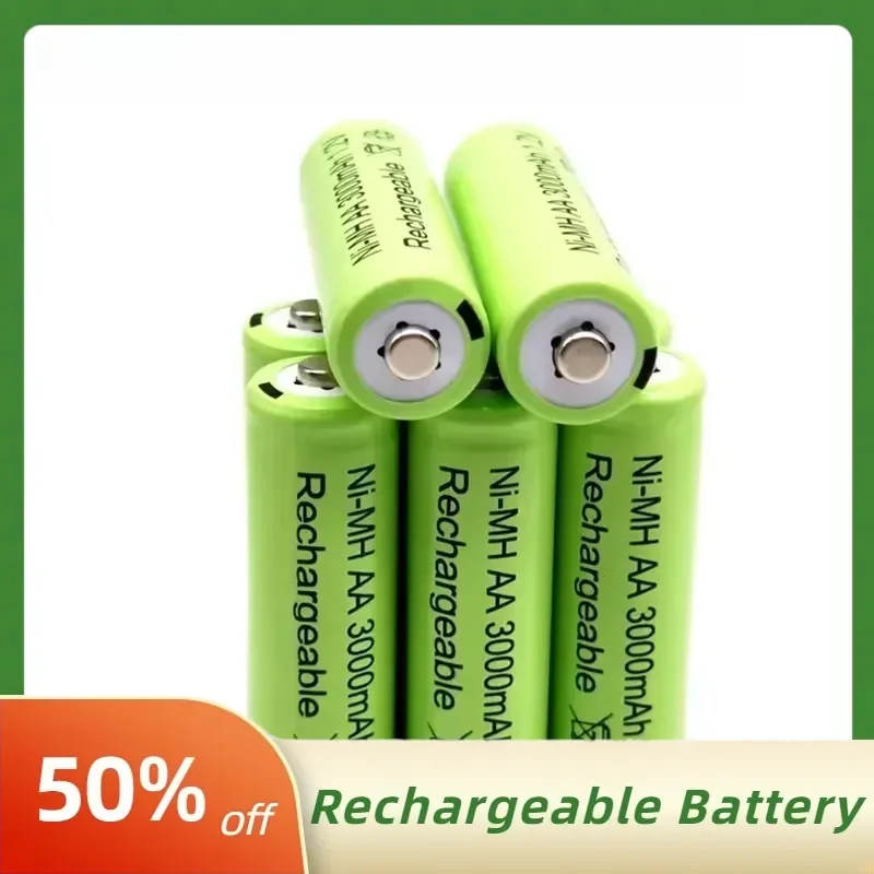 1.2V AA 3000mAh Green NiMH Rechargeable Battery for Toy Garden Solar Lamp LED Flashlight Lantern Lamp Torch High-Quality New