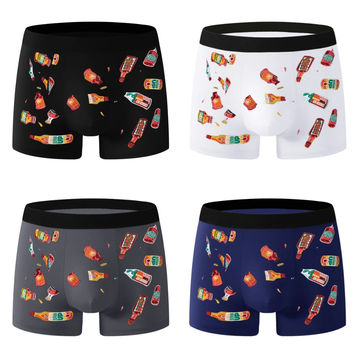 

4 шт. новые облегающие боксеры - это musthave для мужчин, черное нижнее белье на лето 2025 года - удобное, высокое качество.