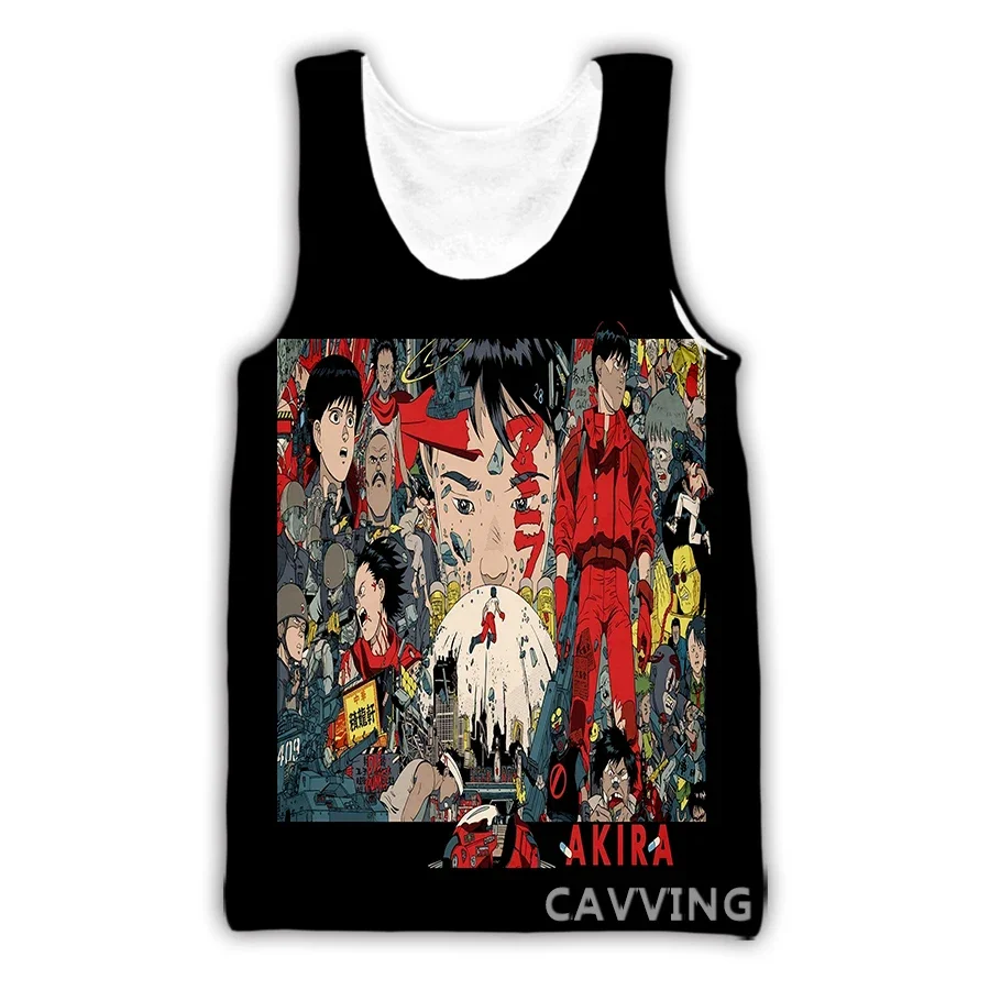 Camiseta sin mangas con estampado 3D Akira para hombre y mujer, chaleco Harajuku, ropa interior de verano, F1