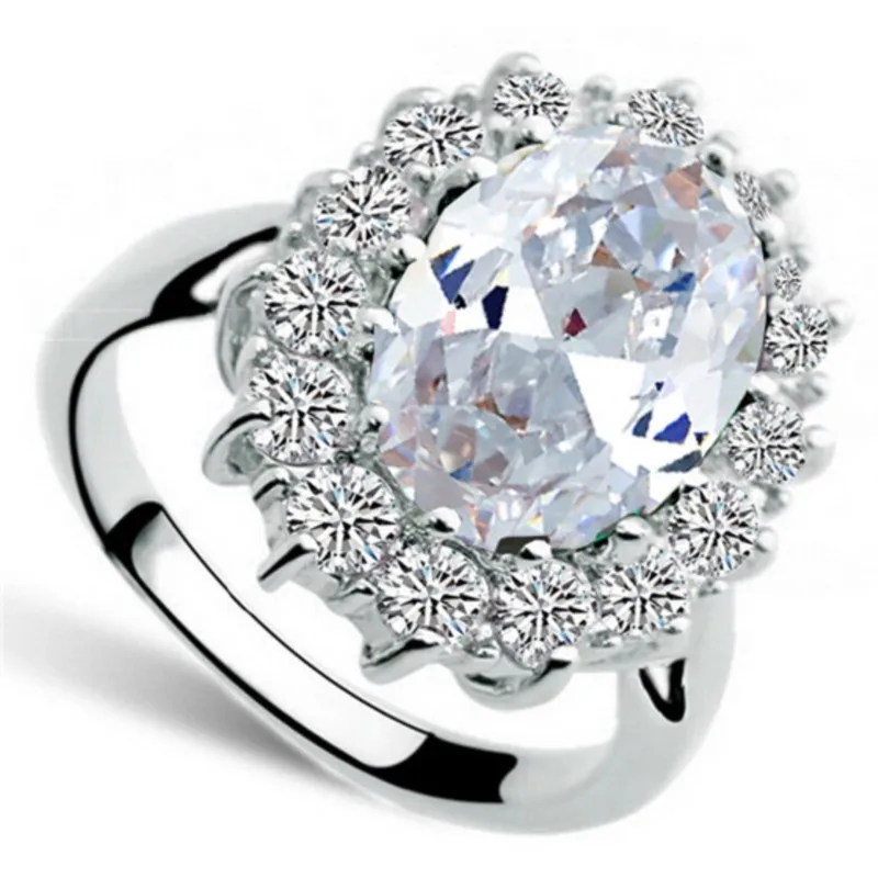 AAAA+ real zircon stone Royal Blue Ring William Kate Queen Crystal fashion jewelry dropshipping girl birthday gift quality lover