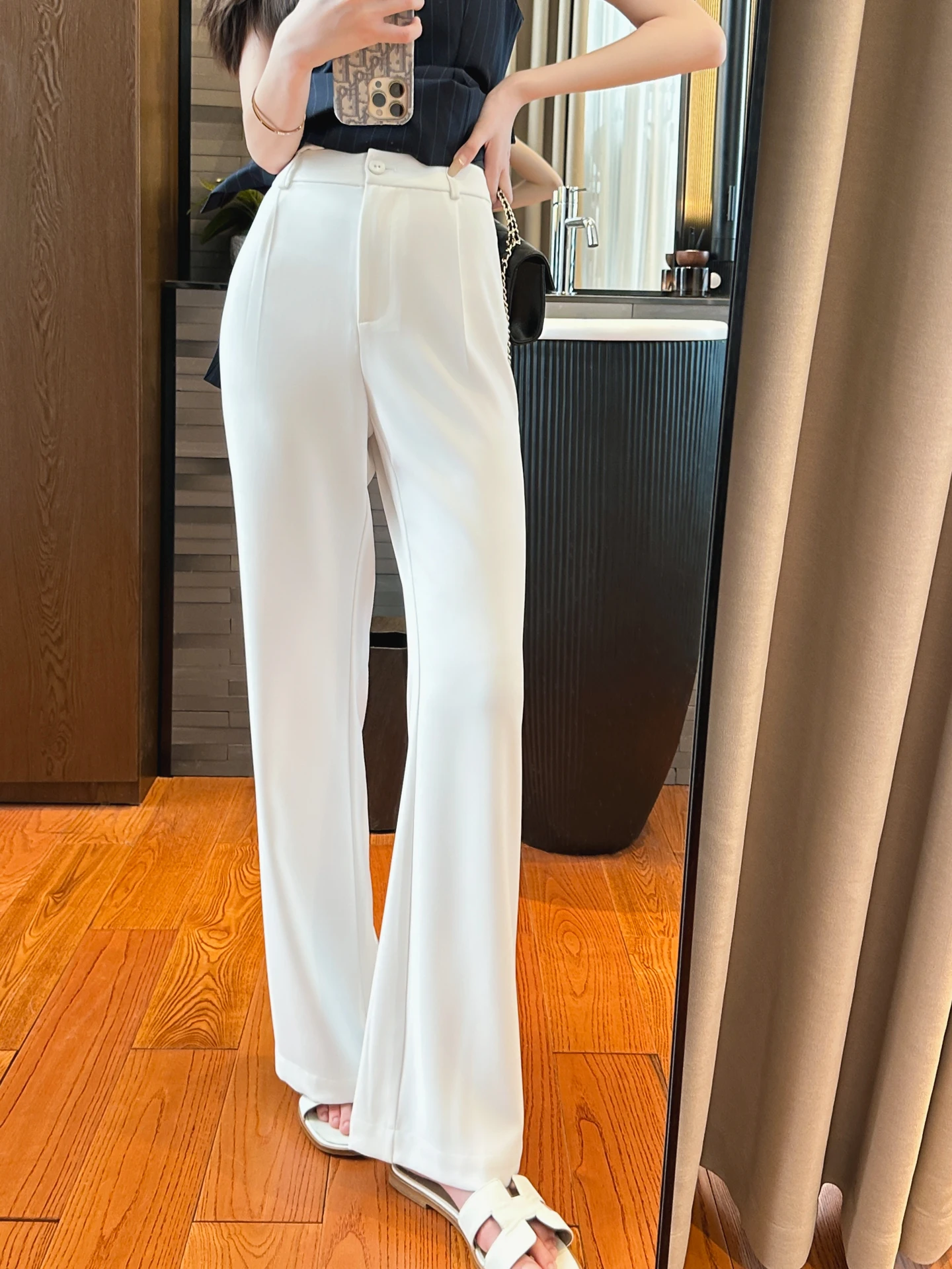 

Летние удобные повседневные брюки для работы, с высокой талией, прямого кроя, женские, модные, для комфортного повседневного использования, для отдыха.