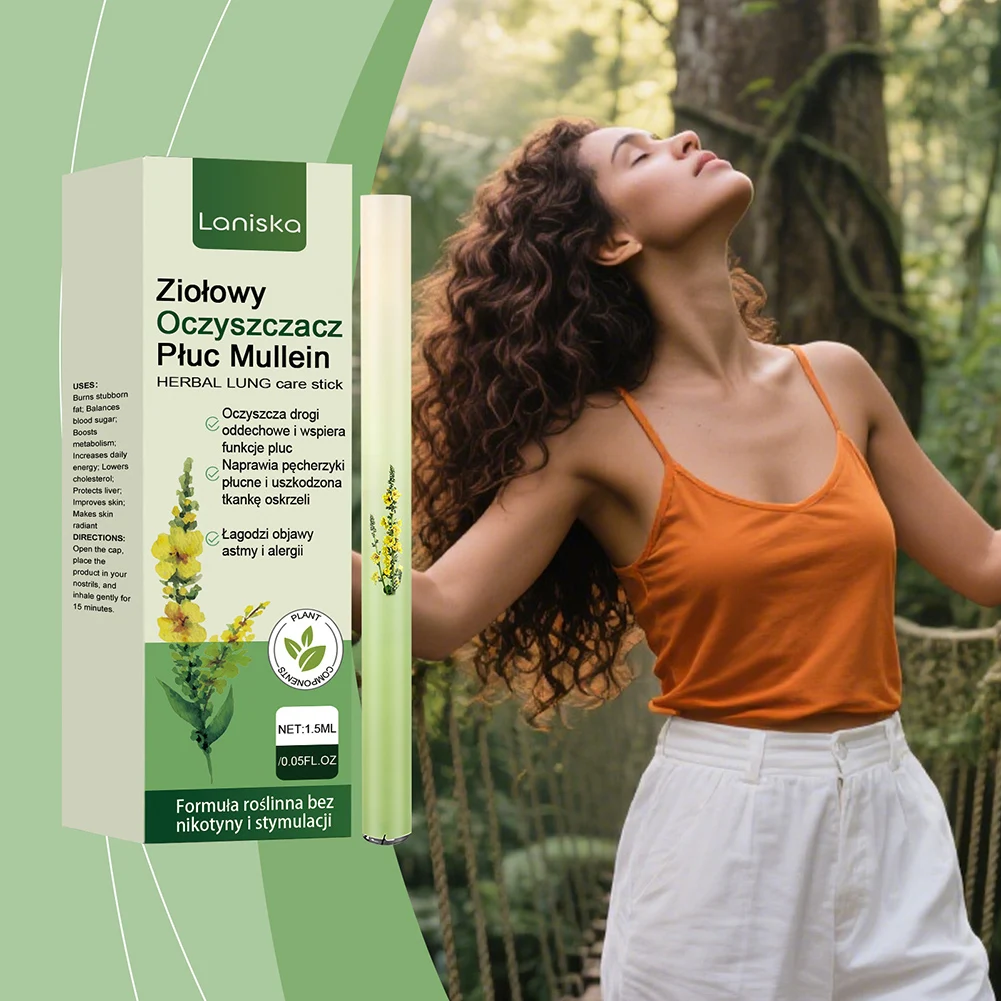 Herbal Diffuser Pen With Extracts Of Mullein Mints Rosemary For Lung Cleansing Clear Breathing Improvement For Men Women