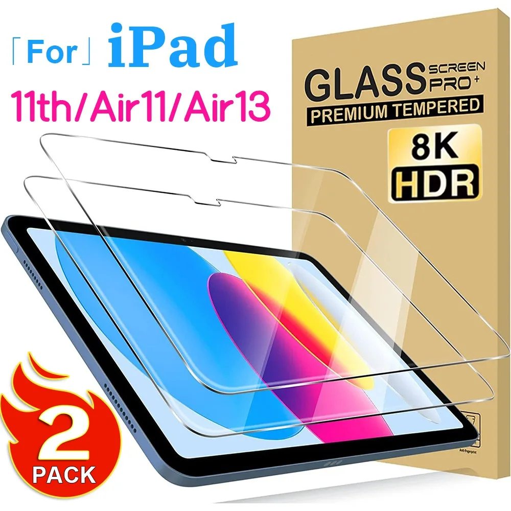 

For Ipad 11th Generation 11 inch Tempered Glass Screen Protector For iPad Air 11 M3/Air 13 M3 2025 9H HD Clear Anti-Scratch Film