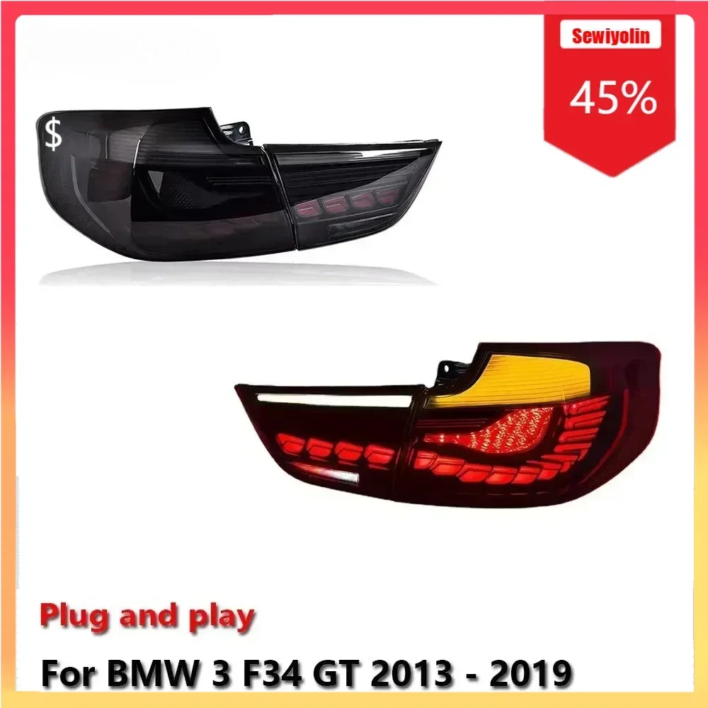 

Автоматический светодиодный задний фонарь, аксессуары для авто для BMW 3 F34 GT 2013-2019, автомобильный задний противотуманный фонарь DRL, тормозной указатель поворота, заглушка и пла