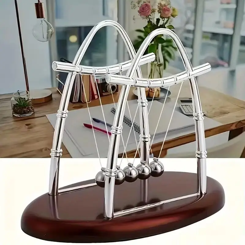 Newton Cradle Perpetual Motion Collision Ball Balance Steel Balls Physics Pendulum School Teaching Home Decor Accessory