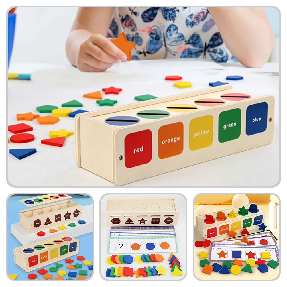 Classificazione Scatola di apprendimento Sviluppo Disco in legno Giocattoli Bambini per bambini di 2 anni Puzzle da tavolo per bambini