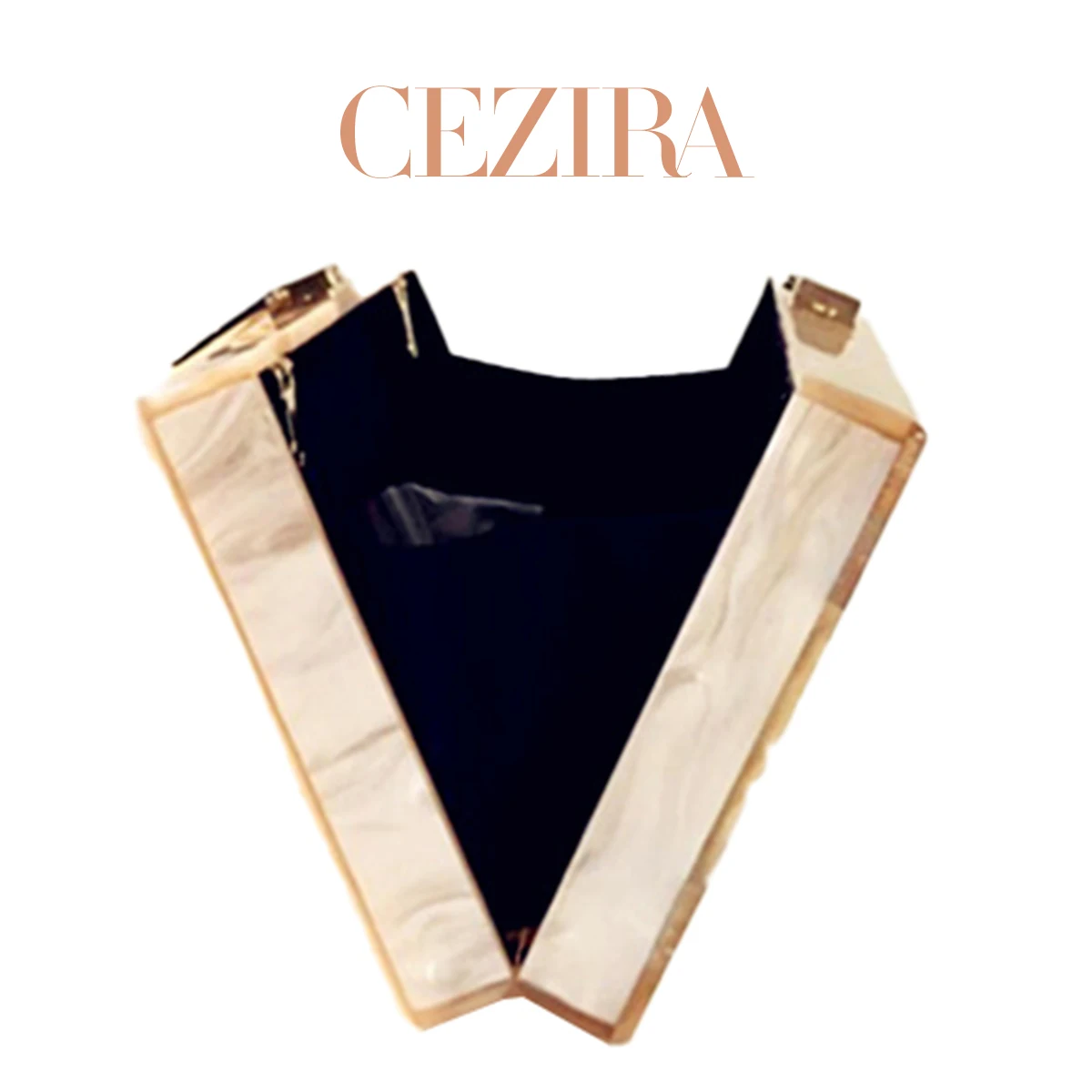 CR Retro Ethnic Triangle Geometric Acrylic Box Evening Clutch Bag Women Fashion Design Crossbody Purse  Party Daily Date Banquet view 3