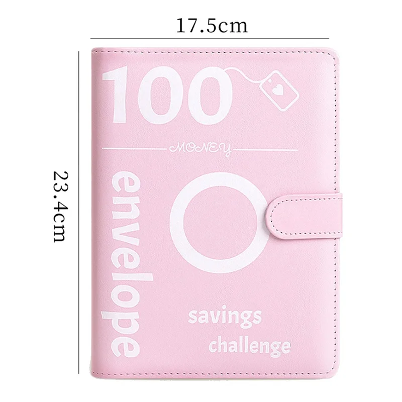 AEE7-100 Day Challenge Money Saving Binder Leather Envelope Challenge Binder, Easy, Engaging And Rewarding