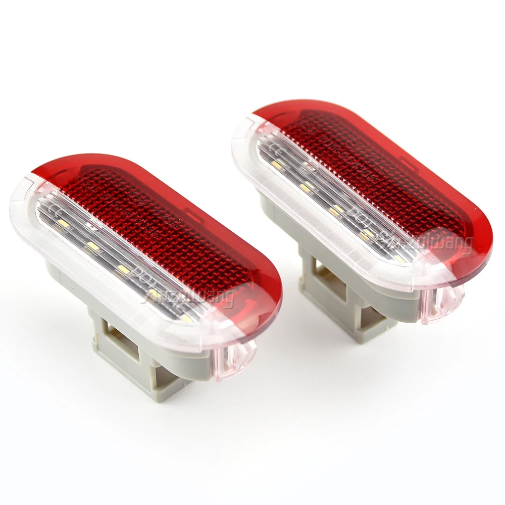 ไฟเตือนประตู LED 2ชิ้นโคมไฟต้อนรับสำหรับ MK3กอล์ฟ VW MK4 Jetta Beetle Touran POLO Vento สำหรับที่นั่ง Skoda