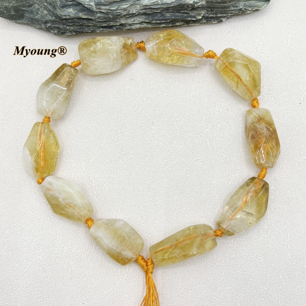 Irregular Large Natural Citrines Quartz Crystal Nugget Pendant Beads For DIY Jewelry Making MY230688