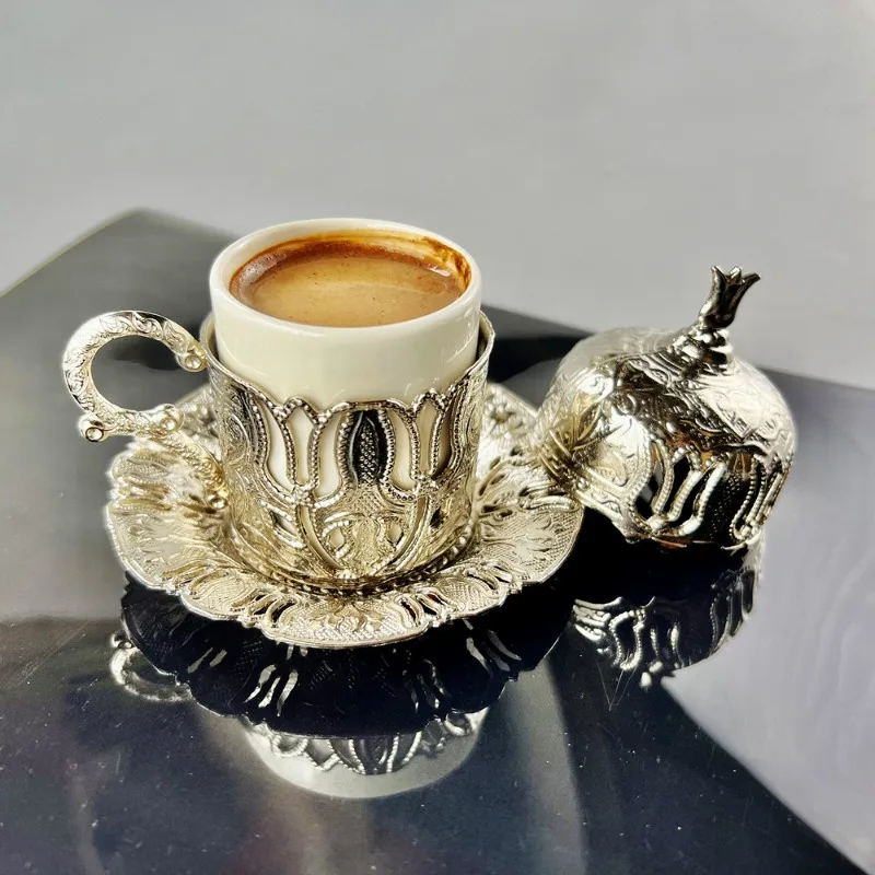 

‌ Кофейная чашка в стиле рококо, серебряный тюльпан, винтажные аксессуары для дворец, послеобеденный чай, антикварная европейская кружка для эспрессо, изысканный подарок для друга