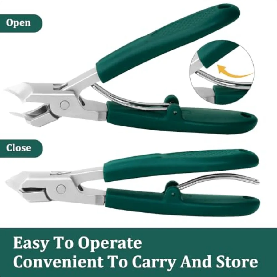 Tagliaunghie smussate con becco d'aquila Aggiornamento in acciaio inossidabile Ampia apertura della mascella Tagliaunghie antispruzzo Set di 3 pezzi Manico lungo angolato