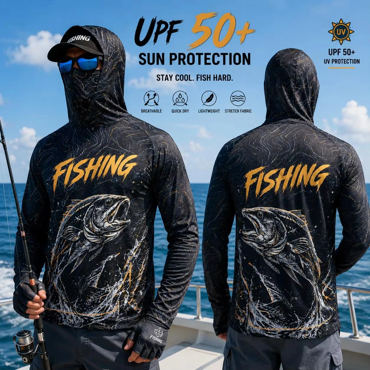 MALFC Heren Hood Fishing Shirt - Fishing Shirt Uv Protection recensie en prijs