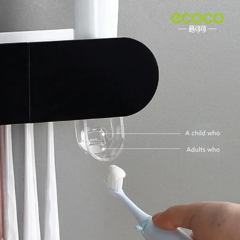 ECOCO Magnetic Adsorption Inverted Toothbrush Holder Automatic Toothpaste Squeezer Dispenser Storage Rack Bathroom Accessories