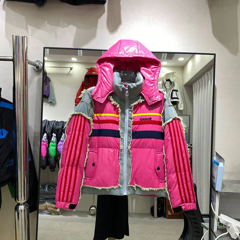 Winter Warm High Quality Women Down Jacket 2025 New Fashionable Design Sense White Duck Down Hooded Hood Women Down Jacket H653