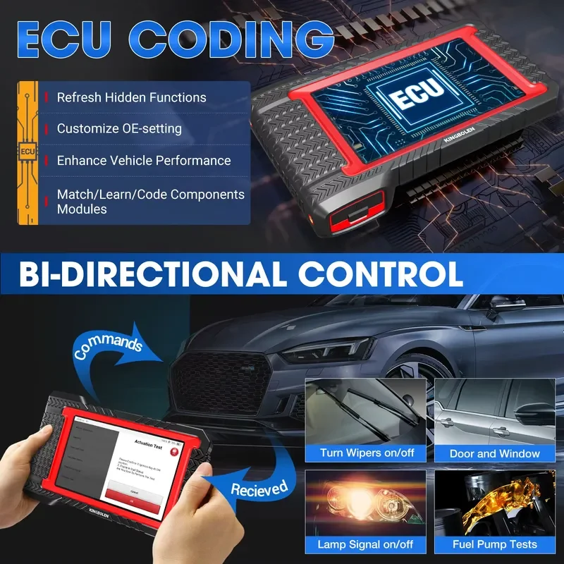 Kingbolen K7 Automotive Scanner Escaner Automotriz OBD2 Scan Tool ECU Coding Machine With 28 Resets Free Update view 4