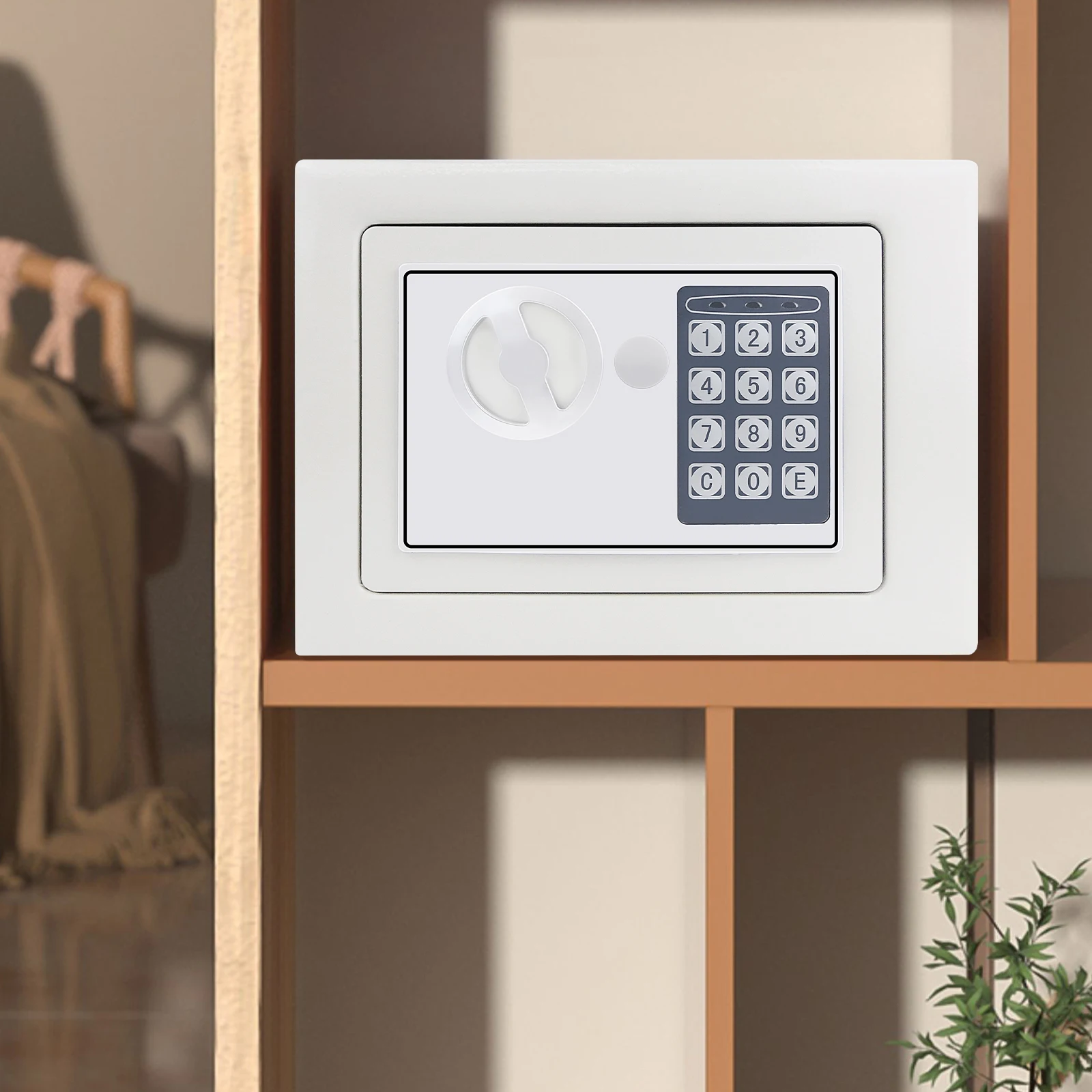 Digital Steel Electronic Security Commercial Digital Safe Security Box, Wall Mounted with 2 Keys for Home Office Safe Box,4.6L