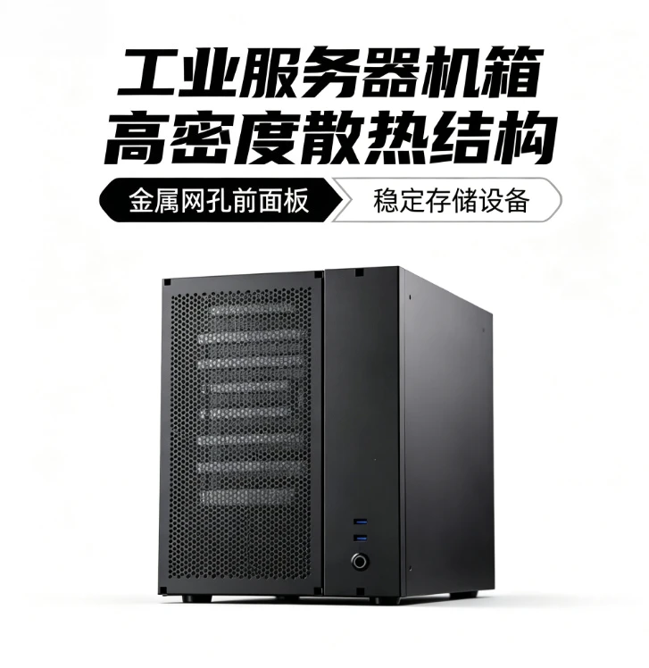 8 Bay NAS Enclosure ATX Mid Tower Storage Server Case Black Hot Swap Backplane ATX PSU Compatible Home Network Attached Storage