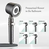 New High Pressure Water Saving Filter Shower Head 5 Modes Handheld Shower Head One Button Stop Bathroom Accessories Set