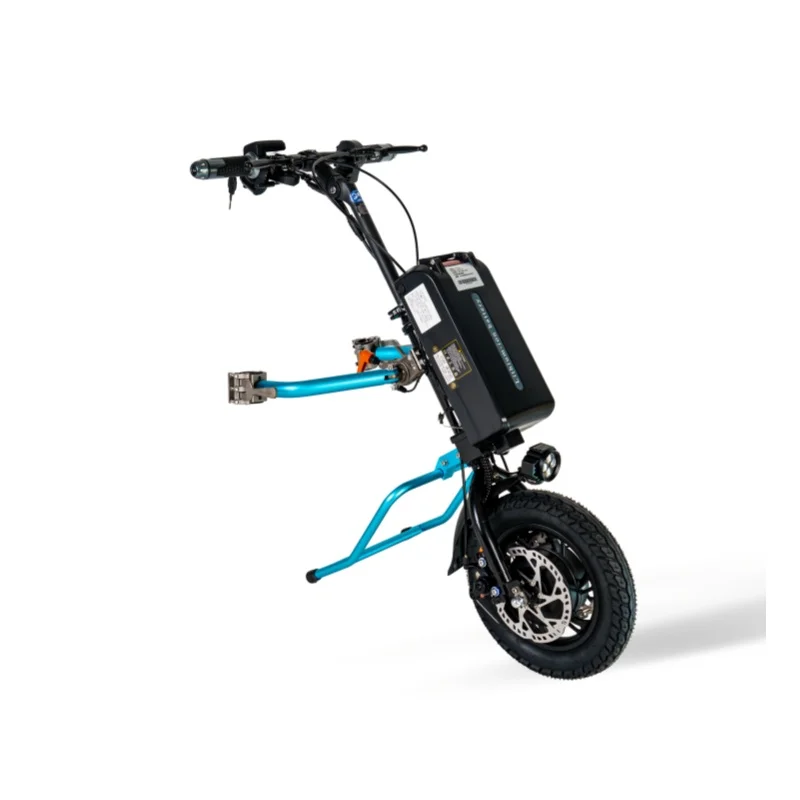 Picture 6: Coofull Direct Aluminum Alloy 350W 48V 28Ah Lithium 100km Long Range Electric Wheelchair Attachment with Quick Installation