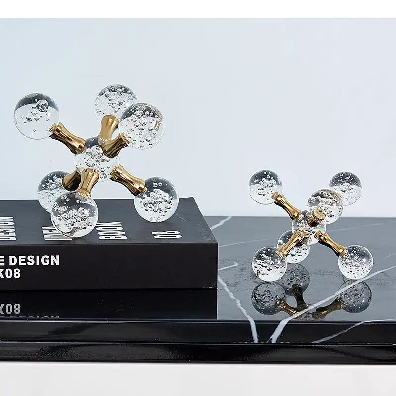 Brief Crystal Ball Molecular Structure Model Alloy Crafts Desk Decoration Transparent Geometric Ornaments Modern Home Decor