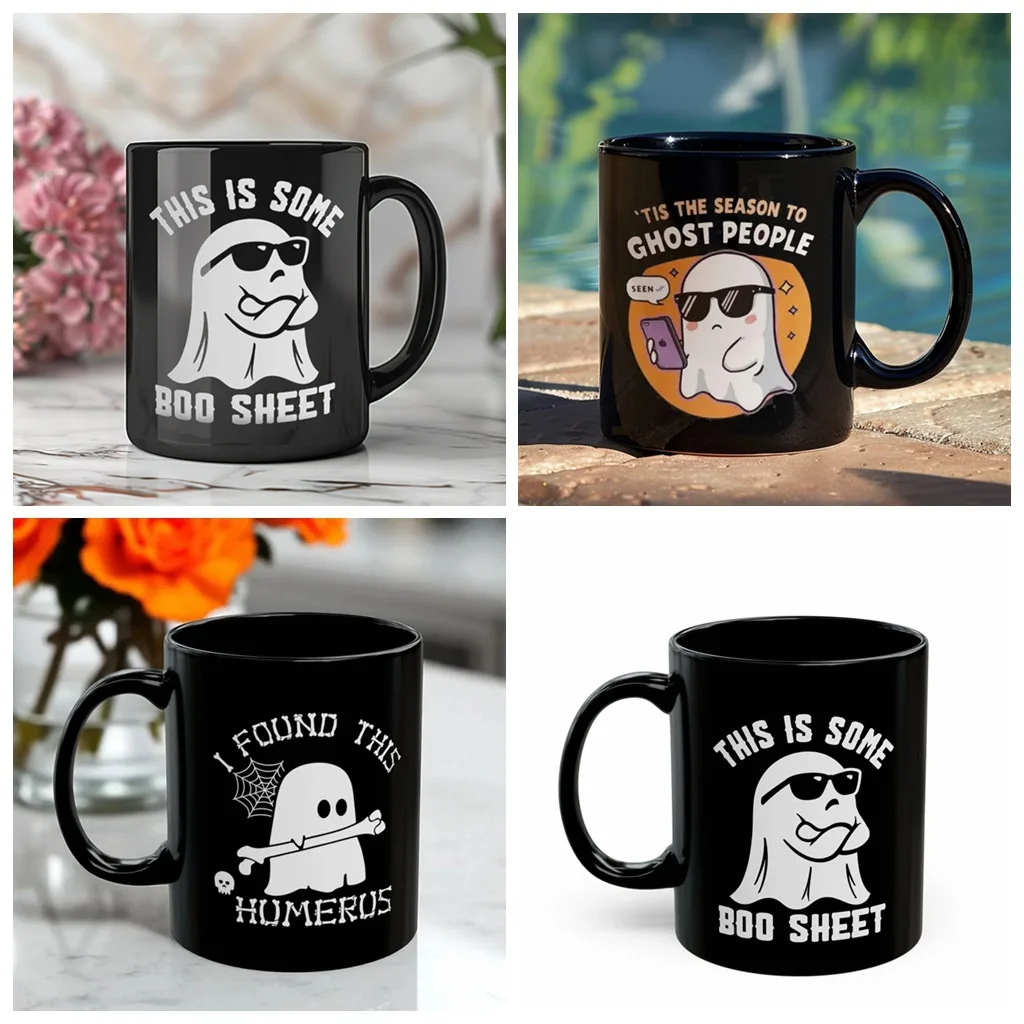 New products in September, Halloween gift mugs, white ghost water cups, creative coffee water cups